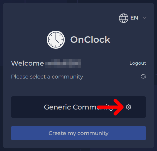 Community Selection Page